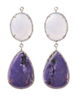 White Moonstone & Charoite Zircon Pave