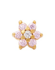 Gold Vermeil Flower CZ Pin 18g/16g