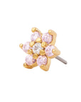 Gold Vermeil Flower CZ Pin 18g/16g