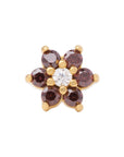 Gold Vermeil Flower CZ Pin 18g/16g