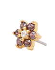 Gold Vermeil Flower CZ Pin 18g/16g