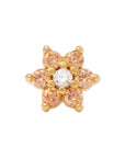 Gold Vermeil Flower CZ Pin 18g/16g