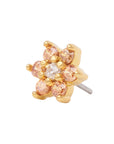Gold Vermeil Flower CZ Pin 18g/16g