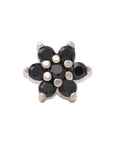 White Rhodium Silver Flower CZ Pin 18g/16g