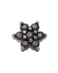 Black Rhodium Silver Flower CZ Pin 18g/16g