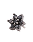 Black Rhodium Silver Flower CZ Pin 18g/16g