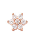 Rose Gold Vermeil Flower CZ Pin 18g/16g