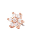 Rose Gold Vermeil Flower CZ Pin 18g/16g