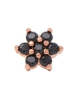 Rose Gold Vermeil Flower CZ Pin 18g/16g