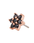 Rose Gold Vermeil Flower CZ Pin 18g/16g