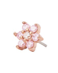 Rose Gold Vermeil Flower CZ Pin 18g/16g