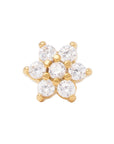 Gold Vermeil Flower CZ Pin 18g/16g