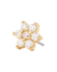 Gold Vermeil Flower CZ Pin 18g/16g