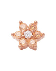 Rose Gold Vermeil Flower CZ Pin 18g/16g