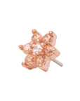 Rose Gold Vermeil Flower CZ Pin 18g/16g