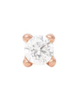 Rose Gold Vermeil 2mm Single CZ Pin 18g/16g