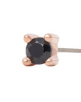 Rose Gold Vermeil 2mm Single CZ Pin 18g/16g