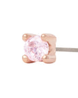 Rose Gold Vermeil 2mm Single CZ Pin 18g/16g