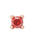 Rose Gold Vermeil 2mm Single CZ Pin 18g/16g