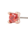 Rose Gold Vermeil 2mm Single CZ Pin 18g/16g
