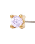 Gold Vermeil 2mm Single CZ Pin 18g/16g