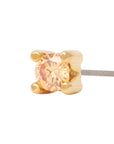 Gold Vermeil 2mm Single CZ Pin 18g/16g