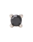 White Rhodium Silver 2mm Single CZ Pin 18g/16g