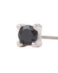 White Rhodium Silver 2mm Single CZ Pin 18g/16g