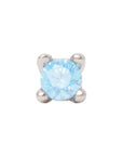 White Rhodium Silver 2mm Single CZ Pin 18g/16g