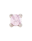 White Rhodium Silver 2mm Single CZ Pin 18g/16g