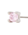 White Rhodium Silver 2mm Single CZ Pin 18g/16g