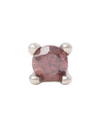 White Rhodium Silver 2mm Single CZ Pin 18g/16g
