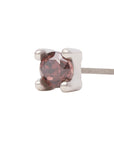 White Rhodium Silver 2mm Single CZ Pin 18g/16g