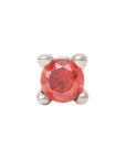 White Rhodium Silver 2mm Single CZ Pin 18g/16g