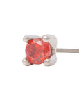 White Rhodium Silver 2mm Single CZ Pin 18g/16g