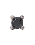 Black Rhodium Silver 2mm Single CZ Pin 18g/16g