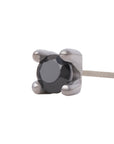 Black Rhodium Silver 2mm Single CZ Pin 18g/16g