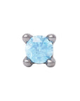 Black Rhodium Silver 2mm Single CZ Pin 18g/16g