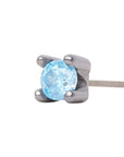 Black Rhodium Silver 2mm Single CZ Pin 18g/16g