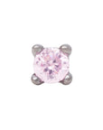 Black Rhodium Silver 2mm Single CZ Pin 18g/16g