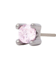 Black Rhodium Silver 2mm Single CZ Pin 18g/16g