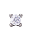 Black Rhodium Silver 2mm Single CZ Pin 18g/16g