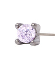 Black Rhodium Silver 2mm Single CZ Pin 18g/16g