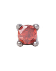 Black Rhodium Silver 2mm Single CZ Pin 18g/16g