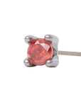 Black Rhodium Silver 2mm Single CZ Pin 18g/16g