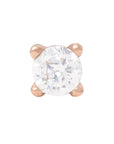 Rose Gold Vermeil 3mm Single CZ Pin 18g/16g