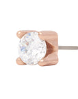Rose Gold Vermeil 3mm Single CZ Pin 18g/16g