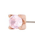 Rose Gold Vermeil 3mm Single CZ Pin 18g/16g