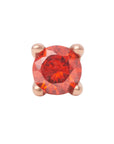 Rose Gold Vermeil 3mm Single CZ Pin 18g/16g