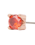 Rose Gold Vermeil 3mm Single CZ Pin 18g/16g